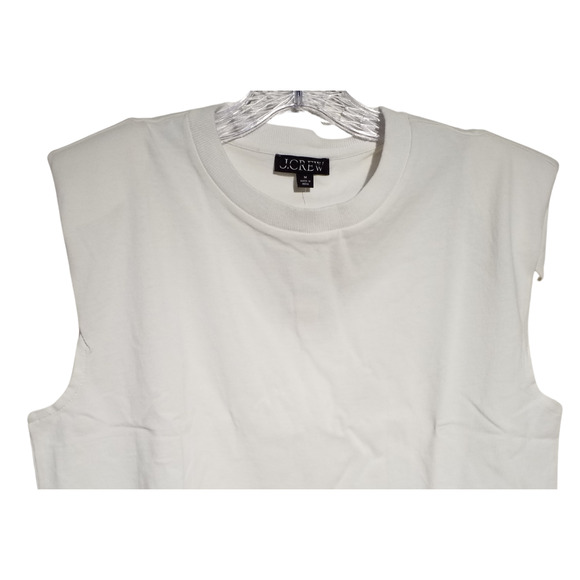 J Crew Womens Mariner Jersey Muscle Top Pullover Crew Neck White Size Medium - Picture 2 of 7